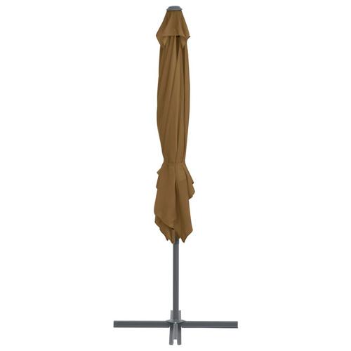 Haveparasol m. transportabel fod gråbrun