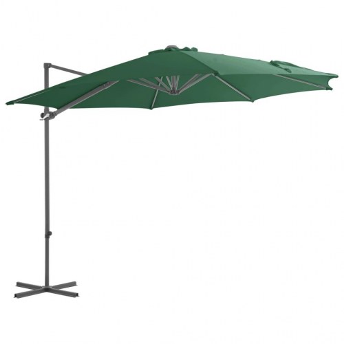 Haveparasol m. transportabel fod grøn