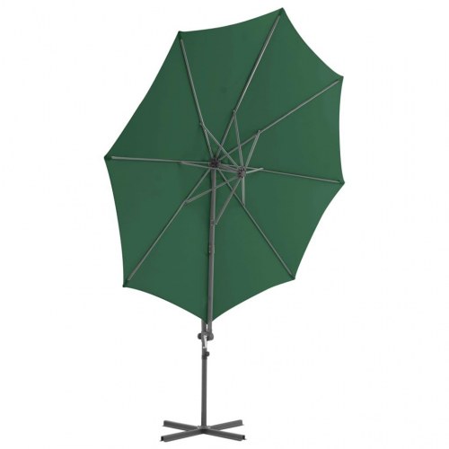 Haveparasol m. transportabel fod grøn