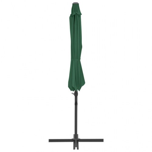 Haveparasol m. transportabel fod grøn