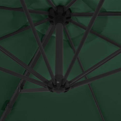 Haveparasol m. transportabel fod grøn