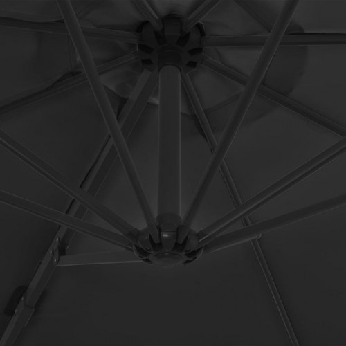 Haveparasol m. transportabel fod antracitgrå