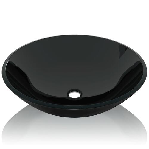 Håndvask i hærdet glas 42 cm sort