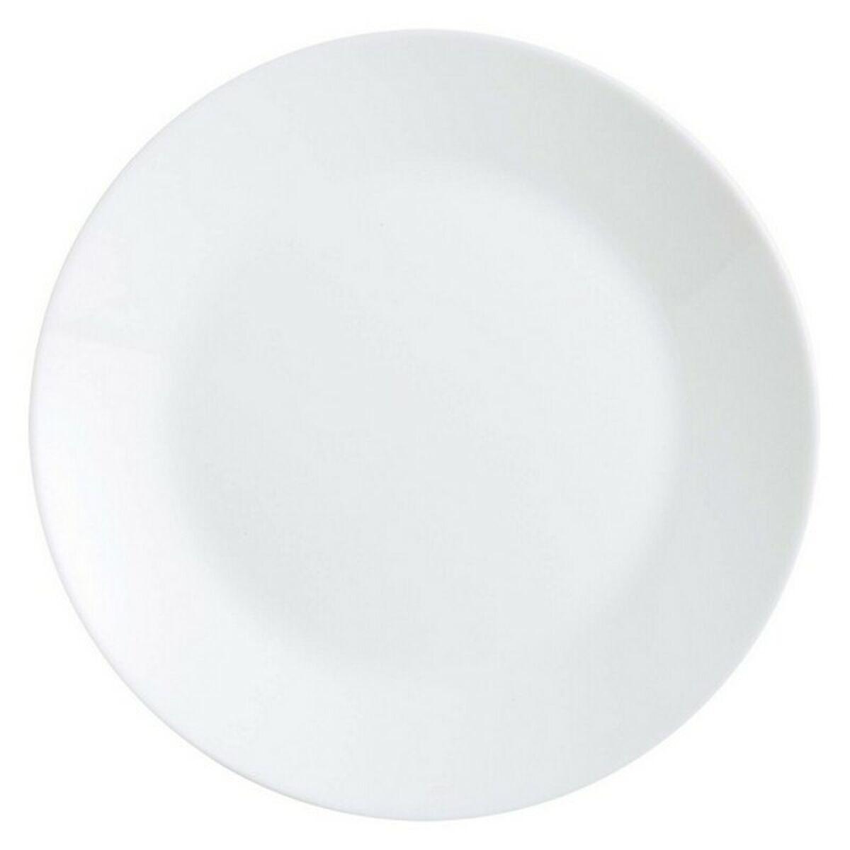 Arcopal Zelie snackskål/flad tallerken, hvid glas Ø 25 cm - 12 stk.