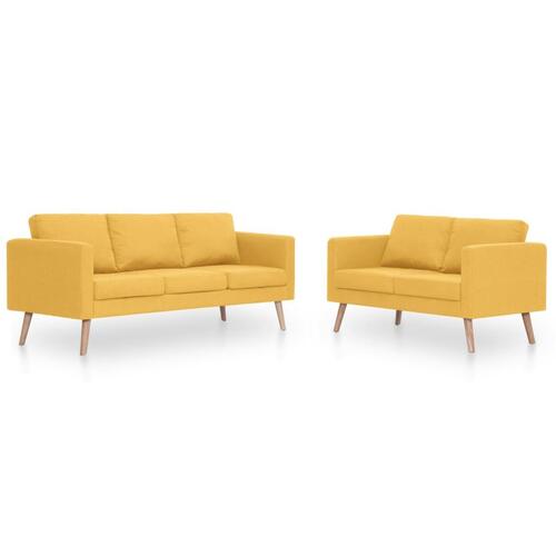 Sofasæt i 2 dele stof gul