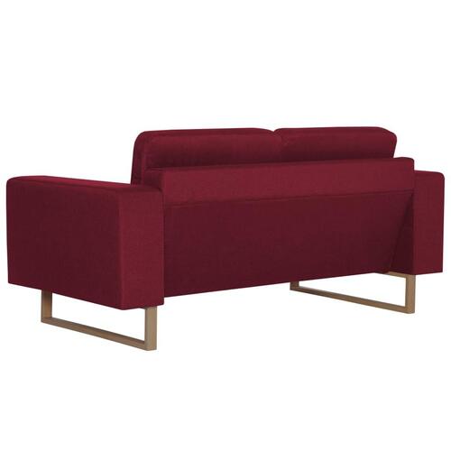 Sofasæt i 2 dele stof vinrød