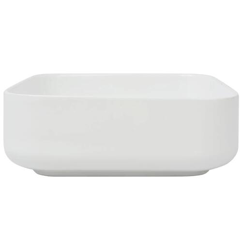 Håndvask firkantet keramik 39x39x13,5 cm hvid