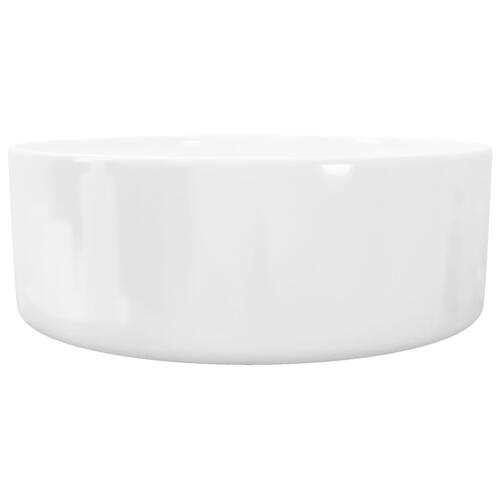 Håndvask rund keramik 40x15 cm hvid