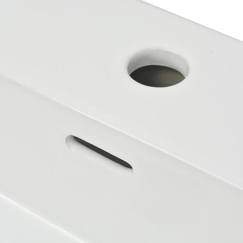 Håndvask med hul til vandhane keramik 51,5x38,5x15 cm hvid