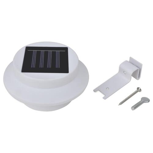 Soldrevne hegnslamper LED 12 stk. hvid
