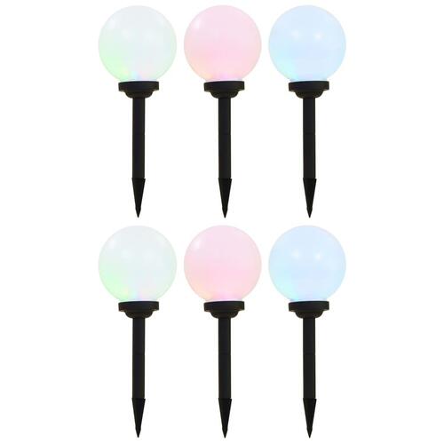 Soldrevne udendørslamper LED 6 stk. 20 cm rund RGB