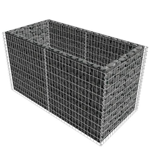 Gabion-højbed stål 180x90x100 cm sølvfarvet