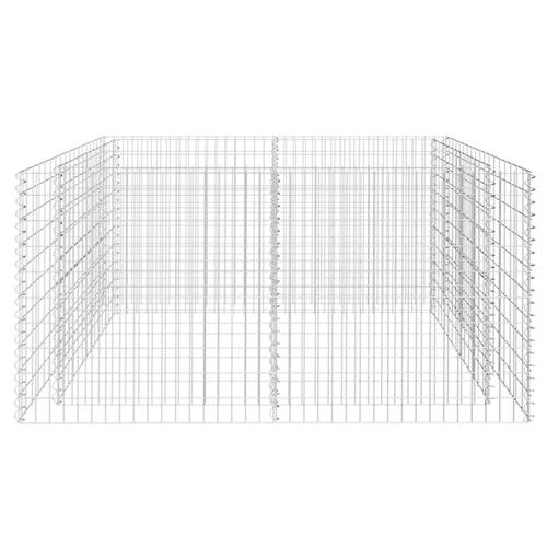 Gabion-højbed stål 180x90x100 cm sølvfarvet