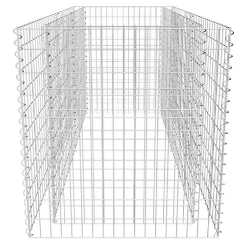 Gabion-højbed stål 180x90x100 cm sølvfarvet