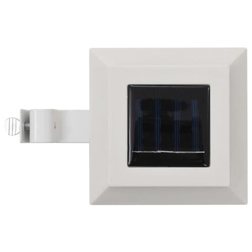 Soldrevne udendørslamper LED 12 stk. 12 cm firkantet hvid