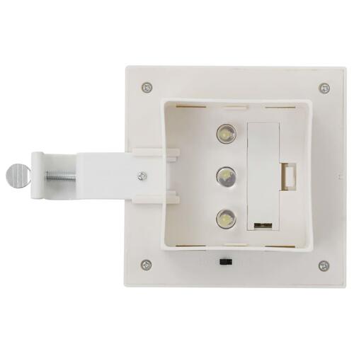 Soldrevne udendørslamper LED 12 stk. 12 cm firkantet hvid