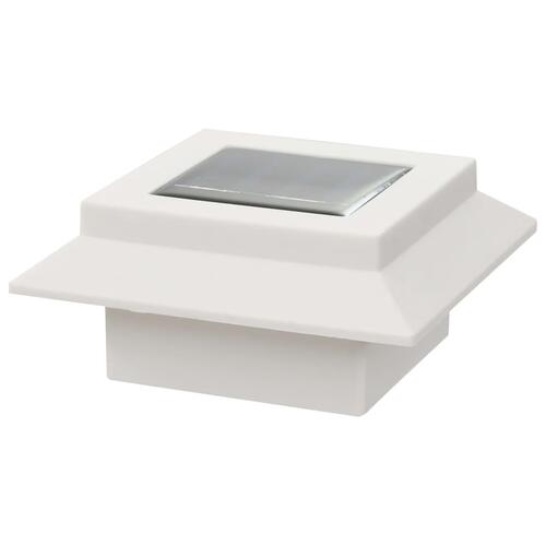 Soldrevne udendørslamper LED 12 stk. 12 cm firkantet hvid
