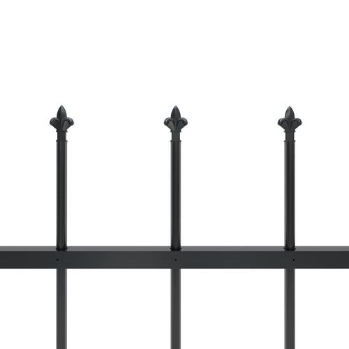 Havehegn med spydtop 15,3 x 0,6 m sort stål