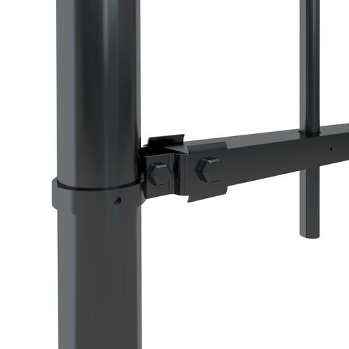 Havehegn med spydtop 13,6 x 0,8 m sort stål