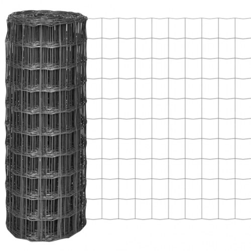 Eurohegn 25 × 1 m - ståltråd, grå, PVC-belagt