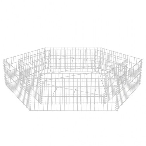 Sekskantet gabion-højbed 200 × 173 × 40 cm - galvaniseret stål