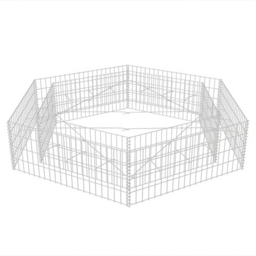 Sekskantet gabion-højbed 200 × 173 × 40 cm - galvaniseret stål