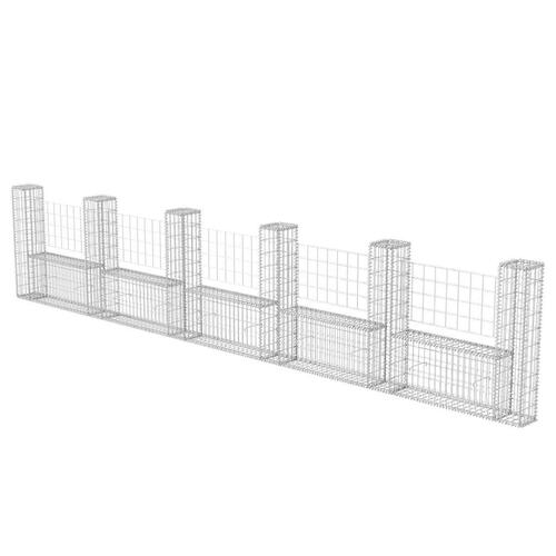 Gabionkurv U-facon 570 x 20 x 100 cm galvaniseret stål