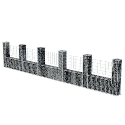 Gabionkurv U-facon 570 x 20 x 100 cm galvaniseret stål