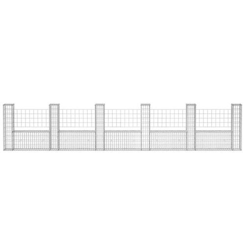 Gabionkurv U-facon 570 x 20 x 100 cm galvaniseret stål