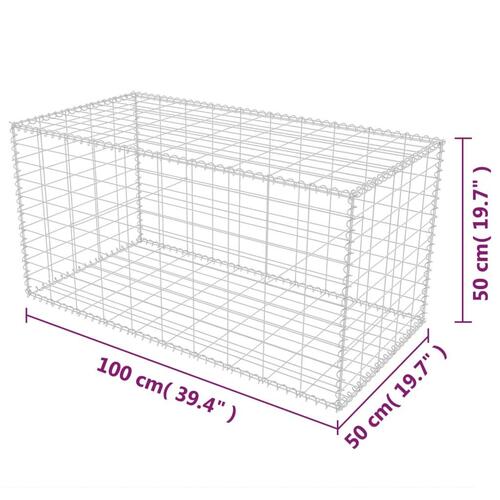 Gabionkurv galvaniseret stål 100 x 50 x 50 cm