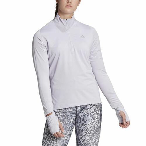 Kvinde Langærmet T-Shirt Adidas Fast 1/2 Zip Syren Lavendel M