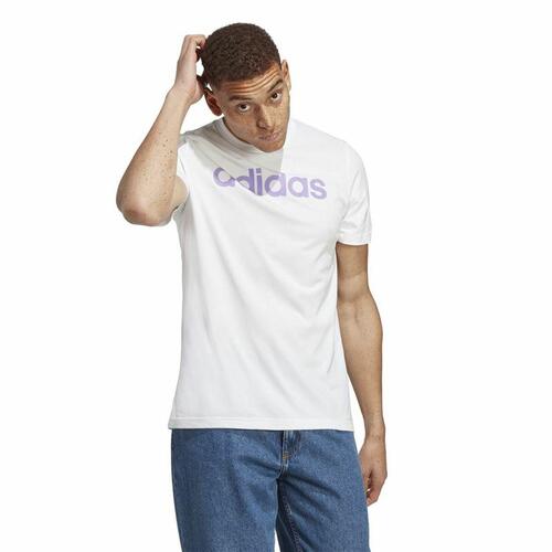 Kortærmet T-shirt til Mænd Adidas Essentials Hvid L