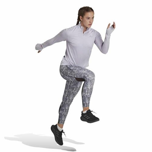Kvinde Langærmet T-Shirt Adidas Fast 1/2 Zip Syren Lavendel M