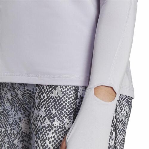 Kvinde Langærmet T-Shirt Adidas Fast 1/2 Zip Syren Lavendel M