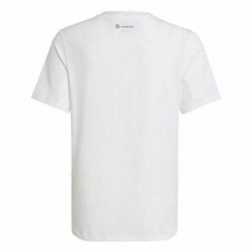 Børne Kortærmet T-shirt Adidas Train Icons Hvid 7-8 år