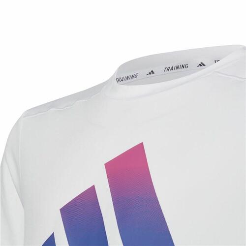 Børne Kortærmet T-shirt Adidas Train Icons Hvid 7-8 år