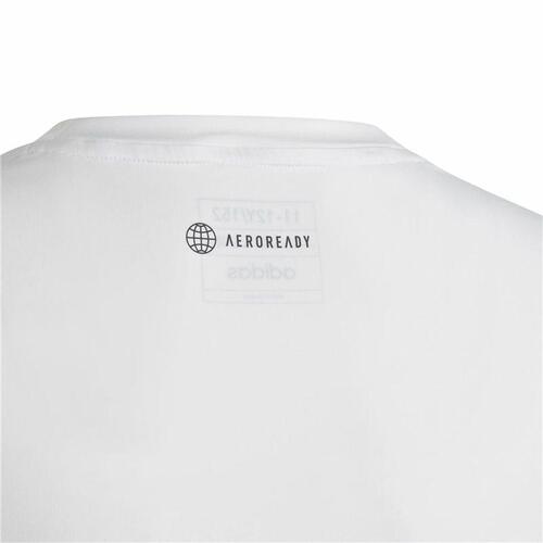 Børne Kortærmet T-shirt Adidas Train Icons Hvid 7-8 år