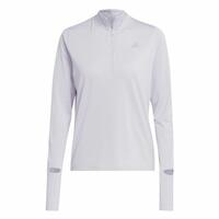 Kvinde Langærmet T-Shirt Adidas Fast 1/2 Zip Syren Lavendel S
