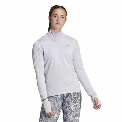 Kvinde Langærmet T-Shirt Adidas Fast 1/2 Zip Syren Lavendel S