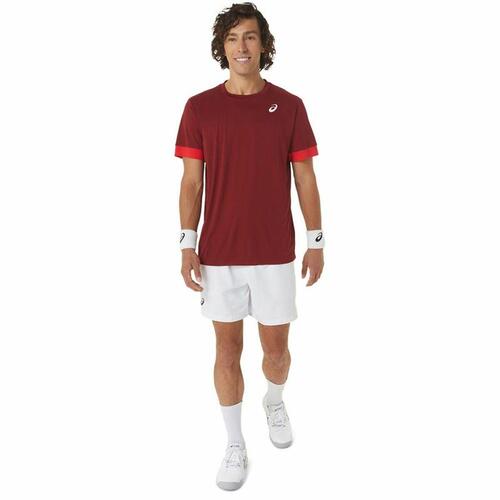 Kortærmet T-shirt til Mænd Asics Court Mørkerød Tovtrækning S