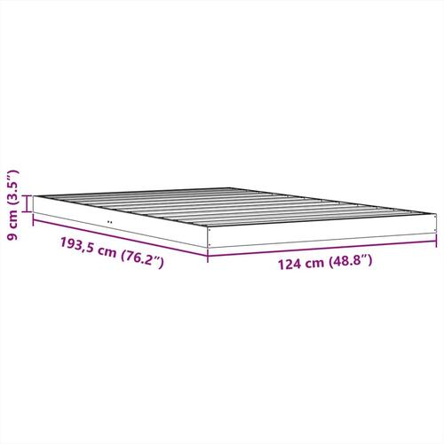 Sengeramme 120x190 cm massivt fyrretræ gyldenbrun