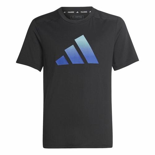 Børne Kortærmet T-shirt Adidas Icons Sort 7-8 år