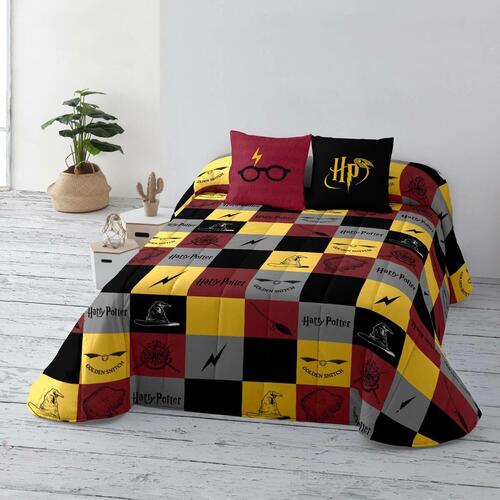 Sengetæppe (vattæppe) Harry Potter Hogwarts Multifarvet 280 x 270 cm Seng 180 cm