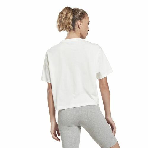 Kortærmet T-shirt til Kvinder Reebok Graphic Logo Hvid M
