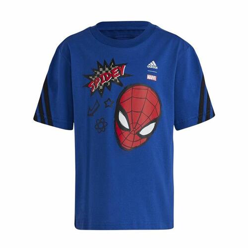Børne Kortærmet T-shirt Adidas Spider-Man Blå 4-5 år