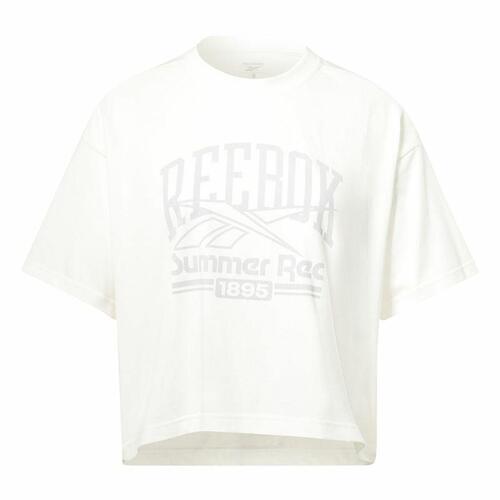 Kortærmet T-shirt til Kvinder Reebok Graphic Logo Hvid S