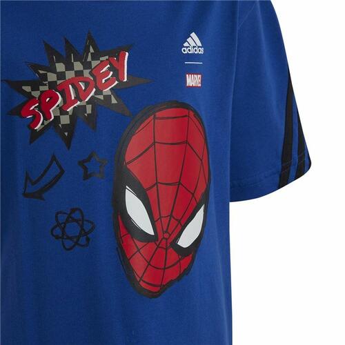 Børne Kortærmet T-shirt Adidas Spider-Man Blå 4-5 år