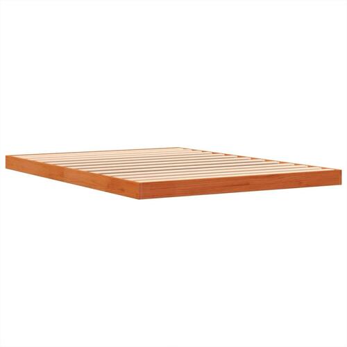Sengeramme 140x190 cm massivt fyrretræ gyldenbrun
