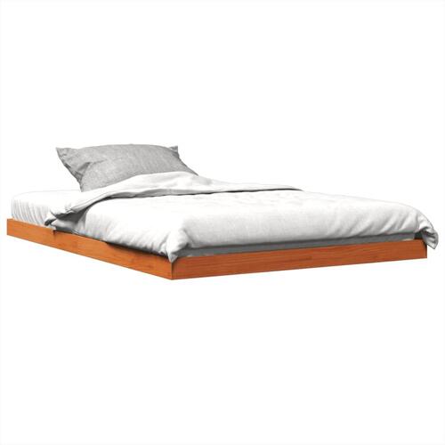 Sengeramme 140x190 cm massivt fyrretræ gyldenbrun