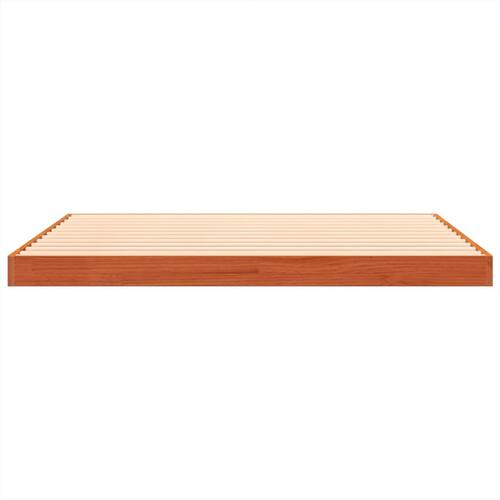 Sengeramme 140x190 cm massivt fyrretræ gyldenbrun